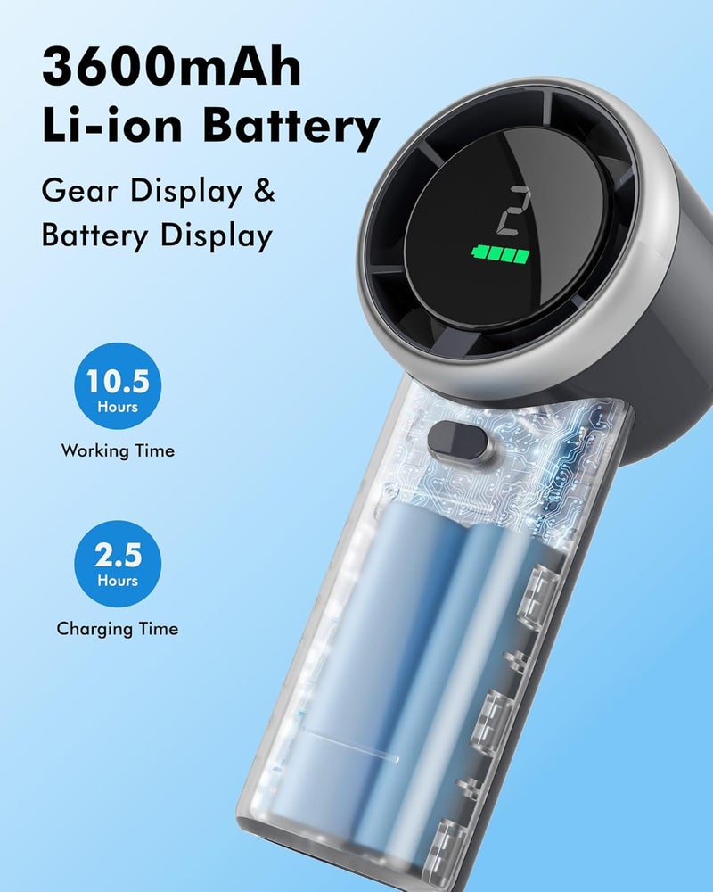 WHATOOK Portable Mini Fan: High Speed Cooling Fan, 10 Hours Battery Life, USB Rechargeable, Small Essentials for Women, Beach Travel, Vacation (Black) - Image 4